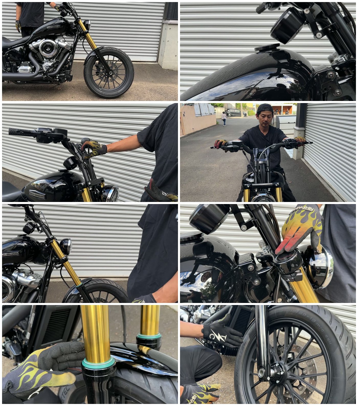 FXBB ストリートボブ デモ車 ハンドル周り・フロント周りカスタム 8カット - ハーレーダビッドソン東久留米